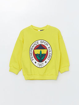 Bisiklet Yaka Uzun Kollu Fenerbah?e Bask?l? Erkek Bebek Sweatshirt