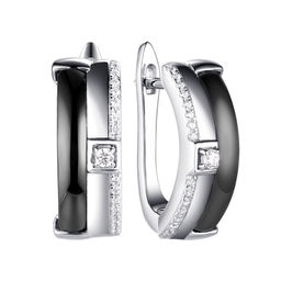 Серьги с керамикой и куб.цирконием