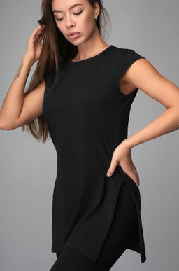 Женская футболка-туника с разрезами по бокам Happyfox