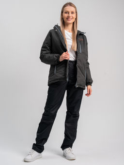 Демисезонный женский костюм "Membrane" т.серый-черный