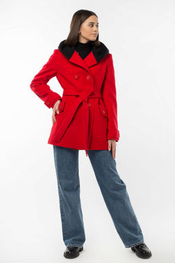 01-05648 Пальто женское демисезонное (пояс) - El podio фото 3