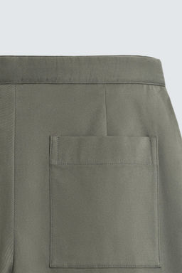 BERMUDA RELAXED FIT PLIEGUES CINTUR?N / Khaki - Zara фото 10