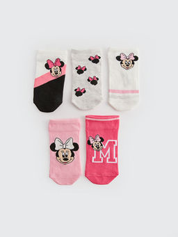 Minnie Mouse Desenli K?z ?ocuk Patik ?orap 5li