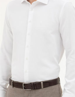 Beyaz Slim Fit Uzun Kollu G_mlek