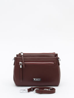 Сумка женская кожаная 1025C burgundy red Polina&Eiterou в Новосибирске