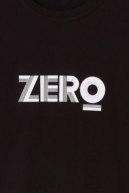 Trendyolmilla Man Siyah Regular/Normal Kesim Zero Bask?l? %100 Pamuk T-Shirt TMNSS25TS00121  фото 4