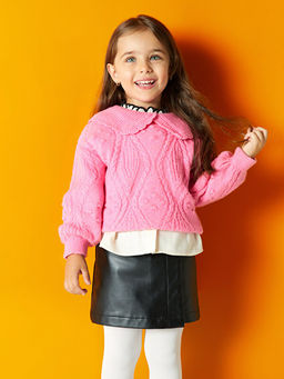 Beli Lastikli Deri G?r?n?ml? K?z Bebek ?ort Etek ve K?lotlu ?orap 2li