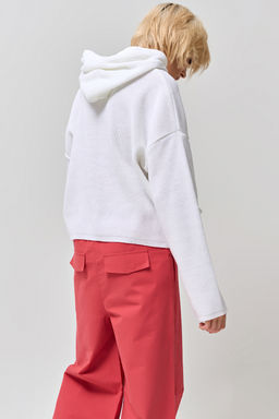 Джемпер укороченный из хлопка белый