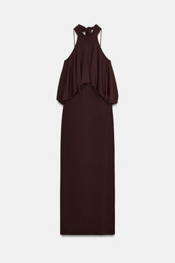 VESTIDO HALTER GLOBO / Marr?n - Zara фото 8