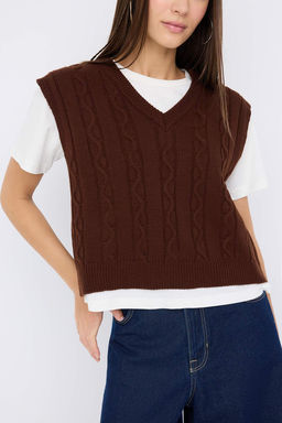 Teen Lacivert 2li T-Shirtlu Sac Orgu Triko Kazak TWOAW26KZ00131 - Trendyolmilla фото 11