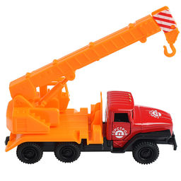 Машина Урал Кран, 12 см, металл, (двери, подвиж. детали) инерц.