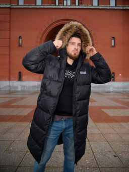 Пуховик мужской удлиненный "Russia" черный