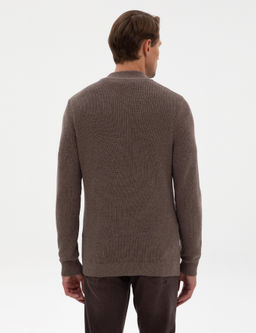 Vizon Melanj Slim Fit Dik Yaka Fermuarl_ Triko Kazak - Pierre cardin фото 5