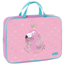 Папка на молнии с ручками А4 F?rst "Shiny flamingo" ширина 80мм (FT-FB-A40311) текстиль