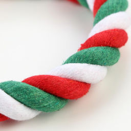 Игрушка тренировочная канатная Зимняя восьмёрка, до 20 см, 100 г,красная/белая/зелёная 79161 - Пижон фото 8