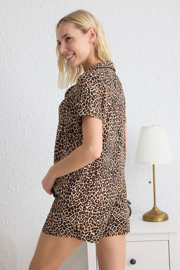 Trendyolmilla Beyaz Kurdele/Fiyonk ve Biye Detayl? Viskon Sortlu Dokuma Pijama Tak?m? THMSS24PT00290 фото 18