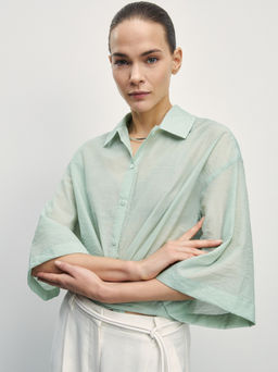 Рубашка из хлопка с коротким рукавом / Zarina