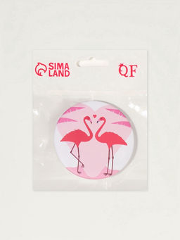 Цена за 2 шт. Зеркало складное «Фламинго», d=7.5 см, розовое