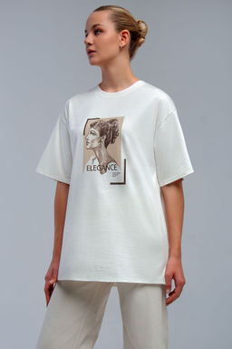 Арт. 31125 Футболка женская оверсайз 44-52 (5 шт) Цвет:молочный - Калинка фото 17