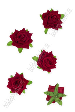 Головки цветов "Роза" 6 см (5 шт) SF-7874, красный