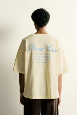 CAMISETA RELAXED FIT PARCHES COMBINADOS / Amarillo claro - Zara фото 3