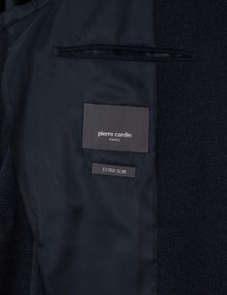 Lacivert Ex. Slim Fit Y_n Kar___ml_ Tak_m Elbise