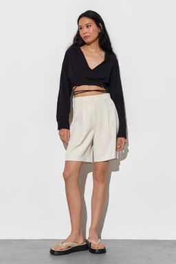 Рубашка укороченная из мягкого хлопка с завязками - Mollis фото 3