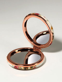 Зеркало складное «Париж», d=7.5 см, с увеличением х2, искусственная кожа, цвет золотистый