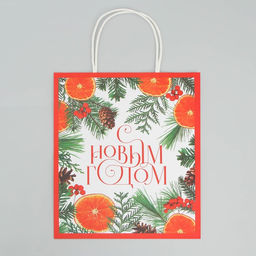 Пакет крафтовый Новогоднее чудо, 22 25 12 см - Доступные радости фото 4
