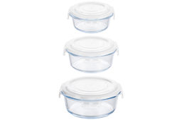 Набор 3 круглых контейнеров 400 мл, 600 мл, 950 мл с пластик. крышк. с защел., с сил.уплотн - Elan gallery фото 12