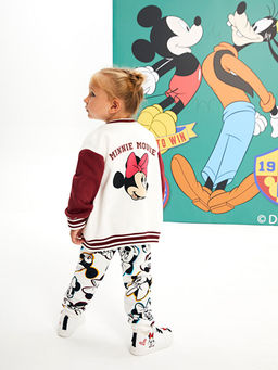Kolej Yaka Uzun Kollu Minnie Mouse Bask?l? K?z Bebek Bomber Ceket - Waikiki фото 3