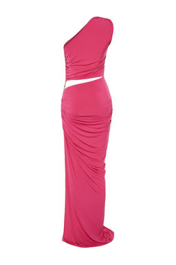 Limited Edition Fusya Vucuda Oturan Aksesuarl? Gece Uzun Abiye Elbise TPRSS24AE00046 - Trendyolmilla фото 8