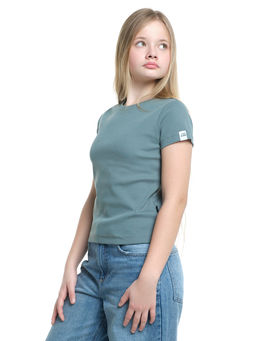 Футболка в рубчик 22-0210 хаки