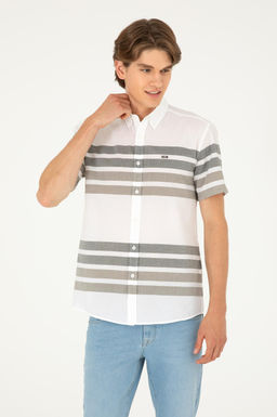 Мужская зеленая рубашка с коротким рукавом Неожиданная скидка в корзине - U.s. polo assn фото 3