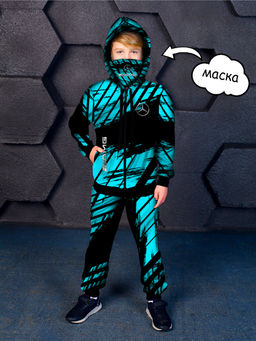 Спортивный костюм "Mercedes-Benz",чёрно-бирюзовый