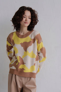 Джемпер бежево-лимонный с шерстью мериноса - Martichelli фото 4