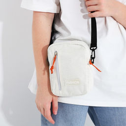 Сумка молодёжная на молнии, наружный карман, цвет белый - Simaland фото 6