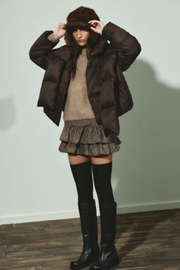 FLAT LEATHER WATER-REPELLENT KNEE-HIGH BOOTS