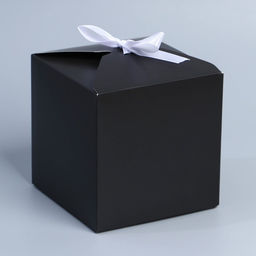 Цена за 2 шт. Коробка подарочная складная, упаковка, «Чёрный», 12×12×12 см