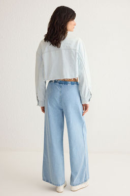 Mavi Beli Lastikli Normal Bel Ekstra Wide Leg Palazzo Jeans TWOSS25JE00037 - Trendyolmilla фото 2