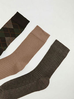 Desenli Erkek Soket ?orap 3l?