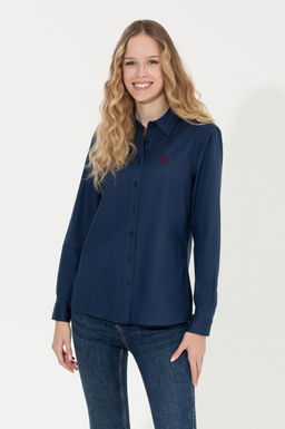 U. S. Polo Assn Женская базовая рубашка темно-синего цвета с длинным рукавом - U.s. polo assn фото 2