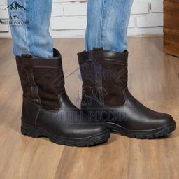 Мини-монголки мужские темно-коричневые, литая подошва, - Мирунт фото 3