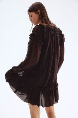 Vestido drapeado con volantes - H&m фото 5
