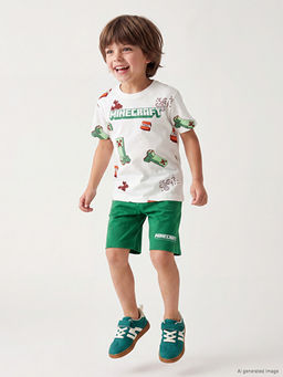Minecraft Bask?l? Erkek ?ocuk ?ortlu Pijama Tak?m?