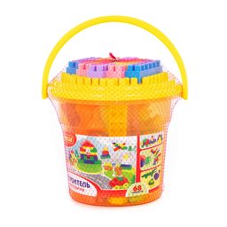 Конструктор Строитель (68 элементов) (в ведре Макси с крышкой) - Полесье фото 7