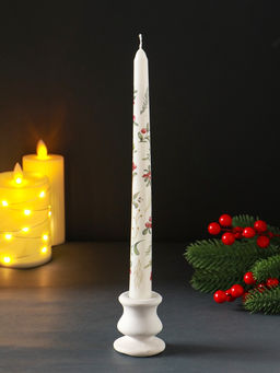 Цена за 4 шт. Свеча античная новогодняя 255х22 мм с декором, зимняя