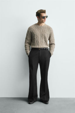 BRUSHED CABLE-KNIT JUMPER