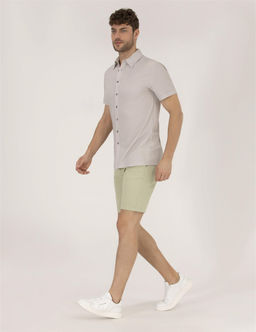 A__k Ye_il Slim Fit Keten Kar___ml_ Bermuda _ort - Pierre cardin фото 3