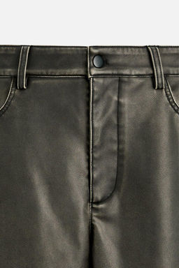 LIMITED EDITION LEATHER EFFECT TROUSERS - Zara фото 8